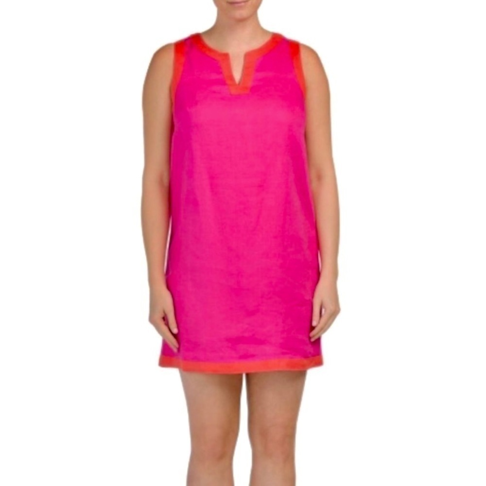 SIGRID OLSEN 100% Linen Pink Sundress M
